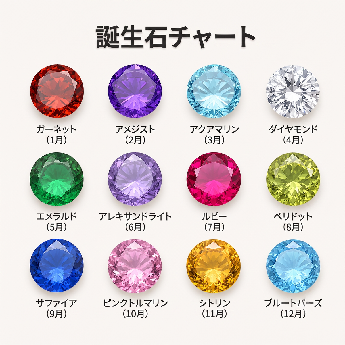 パーソナライズ 誕生石リンクブレスレット